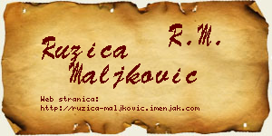 Ružica Maljković vizit kartica